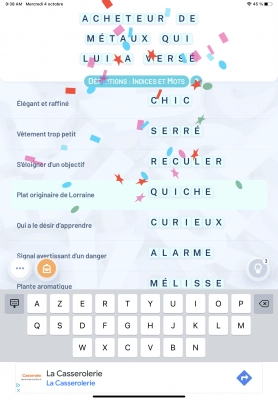 Crostic Puzzles Mots fléchés - Screenshot No.3